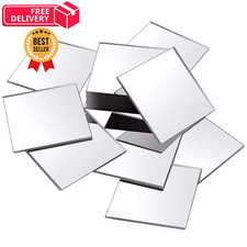 Jetec 25 Pcs Mini Size Acrylic Square Mirror Adhesive Small 2 Inches, Clear