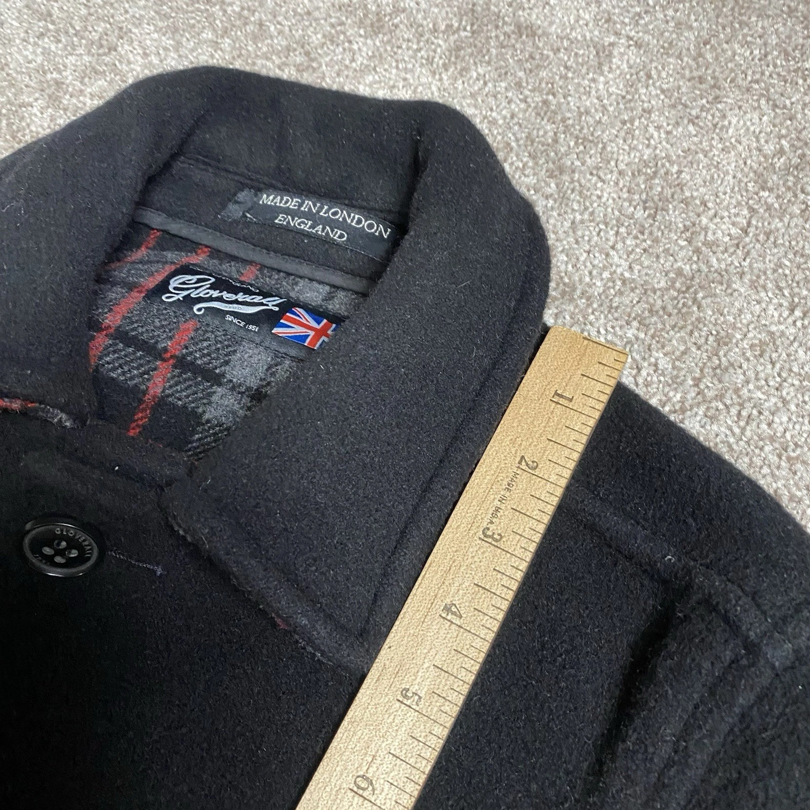 Gloverall Original English Coat Jacket Black Wool Donkey Formal Chore 36 XS - product detail image 6