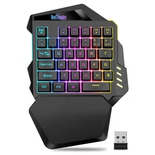 RedThunder Wireless Gaming Keyboard Mini 2.4Ghz RGB Backlit PC Gamer Recharge...