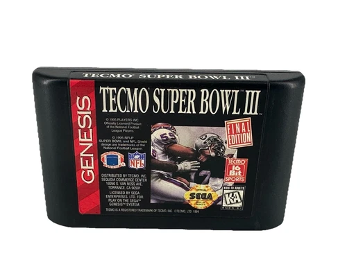 Tecmo Super Bowl III 3: Final Edition (Sega Genesis, 1995) Cart Only Ships Free