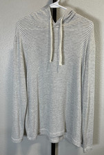 Zyia Active Womens Grey White Stripe Pullover Lightweight Hoodie Sz M