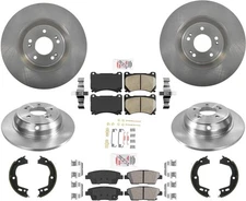 Front & Rear Rotors & Brake Pads Hardware Fits Hyundai Genesis V8 4Door 2012-14
