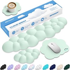 Cloud Wrist Rest Keyboard Cushion and Cloud Pad, Light Green