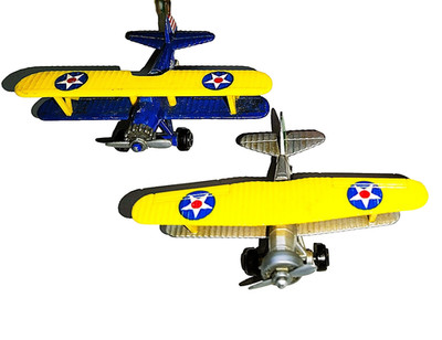 2 x High Speed US Doppeldecker Boeing P12 Stearman PT Mini Modelle Neuwertig