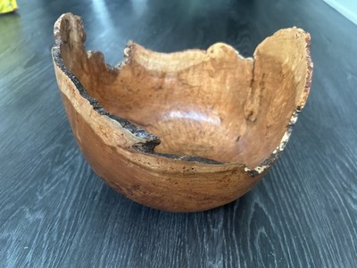 Turned cherry Wood Bowl, Jerry Smith Artist Signed