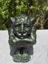 Gargoyle Statue Concrete Green Gold Color Change 6”
