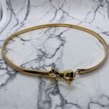 Vintage Dotty Smith Gold Tone Bow Belt Missing Bow 