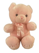Aurora Baby Pink Teddy Bear Baby Girl Plush Stuffed Animal 15 Inch
