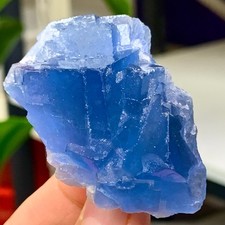 34G Rare Blue Green Purple cubic fluorite mineral crystal sample/Zhejiang
