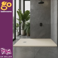 1200 x 900mm Beige Slate Effect Shower Tray 25mm Low Profile Rectangle