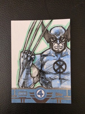 Topps Marvel Finest Fantastic Four Wolverine Artist Sketch By Dylan Riley