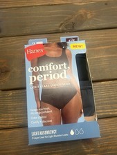 Hanes Comfort Period. Women's Brief Underwear Light Leaks Sz-5/S