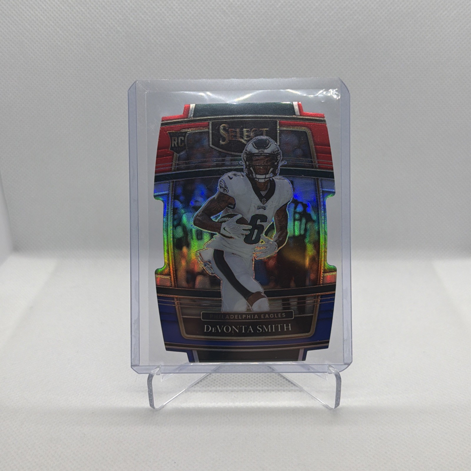 DeVonta Smith Panini Select #49 Die-Cut Red/Blue