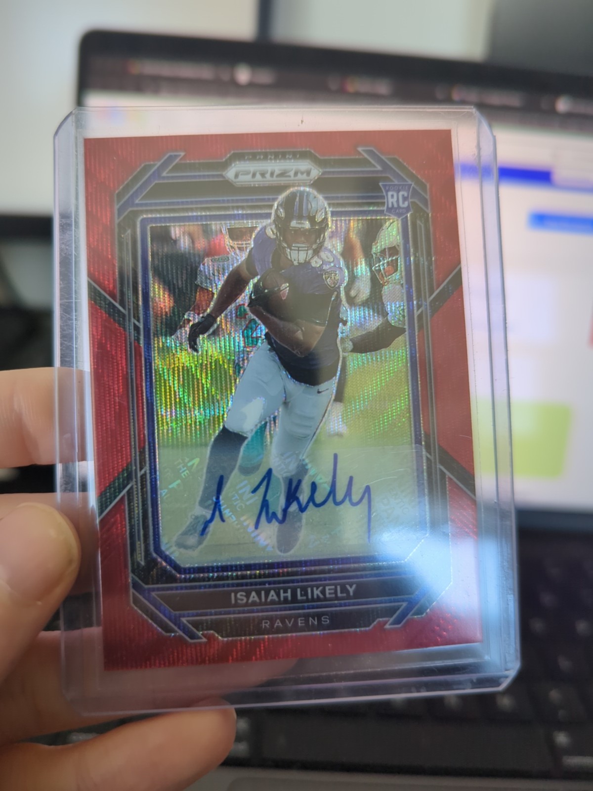 Isaiah Likely Panini Prizm #363 Autograph-Red Wave