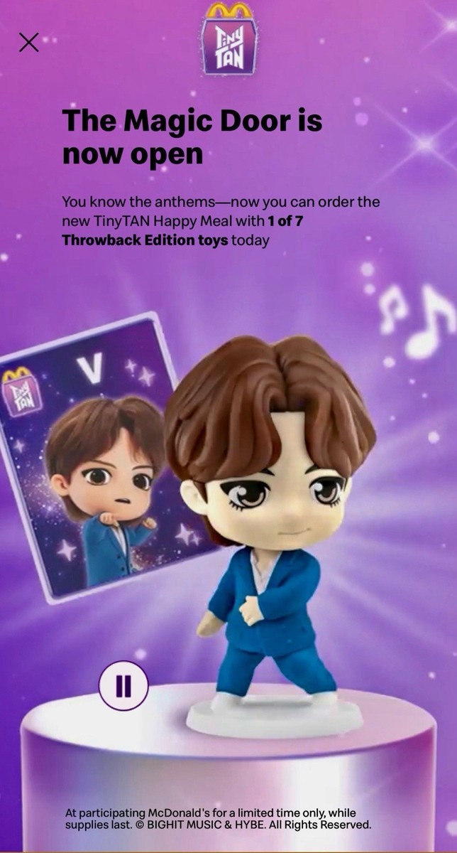 BTS Meal McDonald's TinyTAN Figures Full Set 7 Members + Cards
