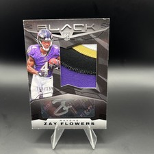 2023 Panini Black - Rookie Patch Autographs Zay Flowers #213 /199 (AU, MEM, RC)