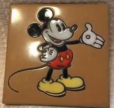 Walt Disney Vintage Mickey Mouse Ceramic Tile/Trivet.