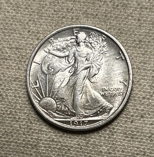 1917 Walking Liberty Half Dollar BU Uncirculated Silver Coin US ZM