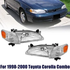 For 1998 1999 2000 Toyota Corolla Combo Headlights & Corner Parking Lights LH&RH