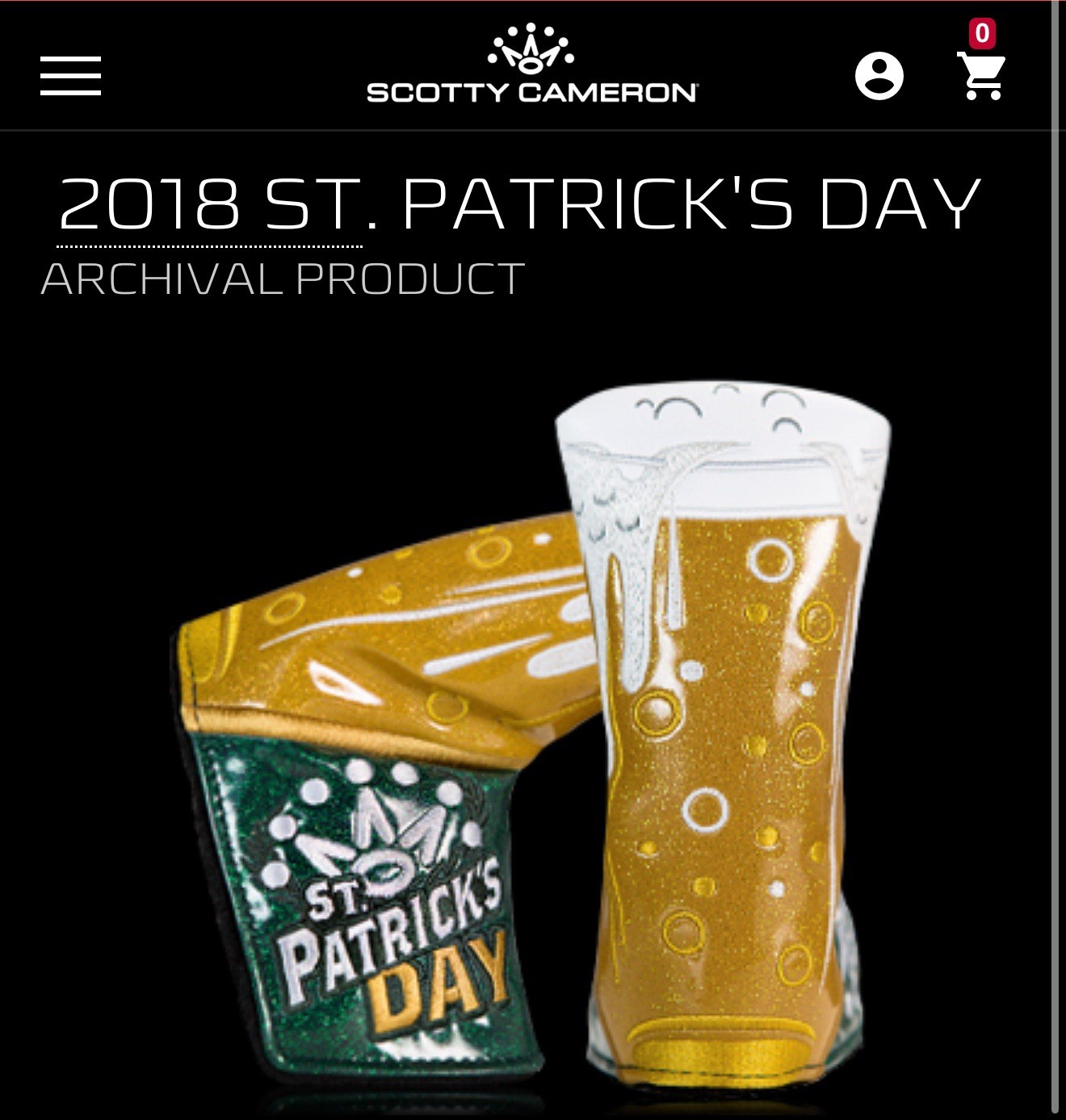 Scotty Cameron St. Patrick's Day 2018 Putter Head Cover - Br