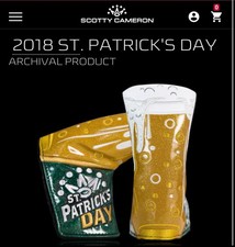 Scotty Cameron St. Patrick's Day 2018 Putter Head Cover - Brand New In Bag