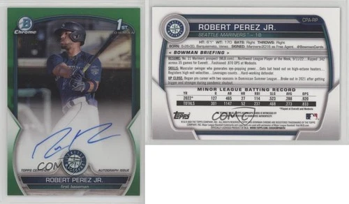 2023 Bowman Chrome Prospect Green Refractor /99 Robert Perez Jr #CPA-RP Auto