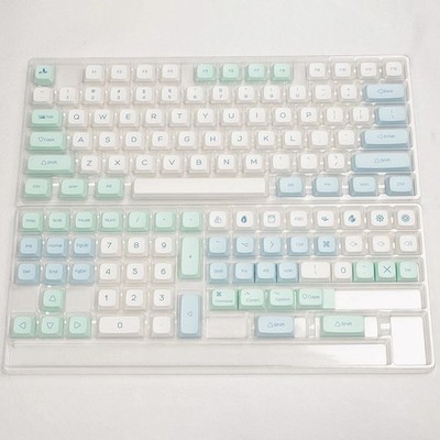 135 Crystal Mint Keycaps Profile XDA PBT, 2 in 1 Switch Puller Keycap Puller