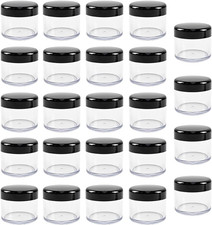 24 Pcs 15Ml/0.5Oz Small Travel Containers Clear Plastic Cosmetic Jar Refillable