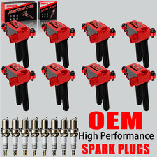 8X OEM High Performance Ignition Coil & 16X Spark Plugs For Jeep Dodge Ram 1500