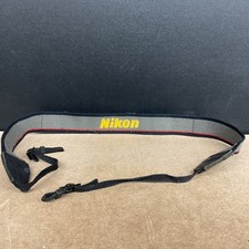Nikon - 1.5" Wide Gray/Black/Red - Cotton - Classic Camera Strap - Vintage
