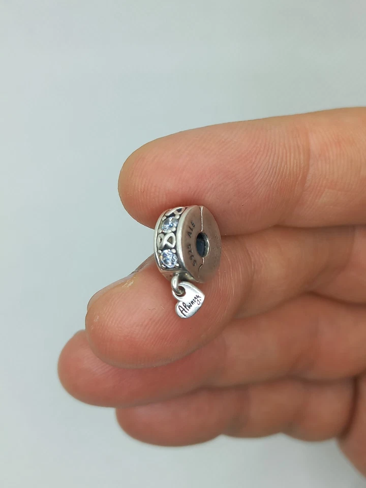 Authentic Pandora Family Always Pave Clip Spacer 791151C01 Charm 925 Silver - Immagine 3 di 4