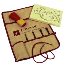 Flexcut Carving Tools, Craft Carver Set, 4 Blades and ABS Handle Included,