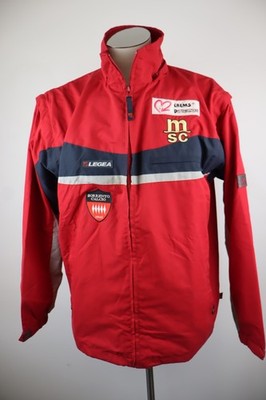 LEGEA Sorrento Red Full Zip Track Jacket Hoodie Men M Regular Polyester