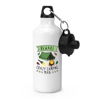 Beware VerrüCkt Zelten Mann Sports Wasserflasche Festival Camper Dad VäTer Tag