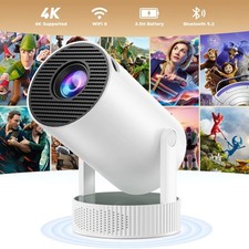 Smart Battery Projector Portable 5G 4K WiFi Bluetooth USB Android Home Theater