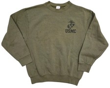USMC PFU Pullover Sweatshirt Olive Green Sz M USA Marine Corps Crewneck Military