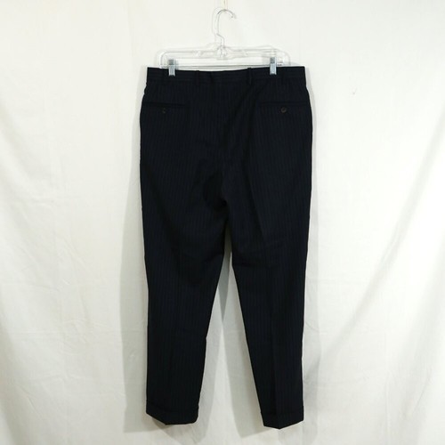 Samuelsohn Navy Pinstripe Wool Suit 2-Piece | 44L Blazer 36x30 Pants | Canada - Picture 16 of 16