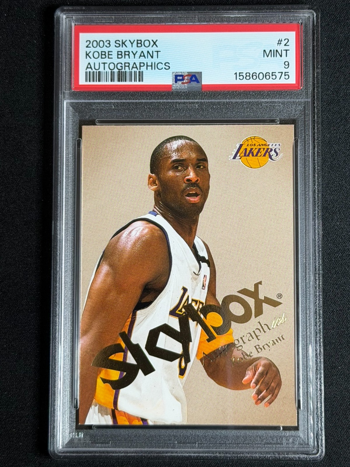 2003 Skybox Autographics Kobe Bryant #2 PSA 9 MINT Lakers NEW LABEL LOW POP HOF