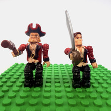 Mega Bloks Pirates of the Caribbean Red Pirate Lot 2 Sword Musket Minifigures