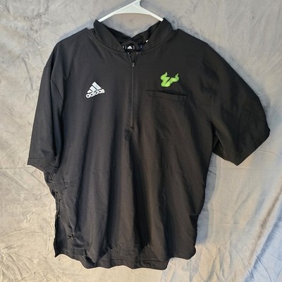 USF Zip Collar Adidas Golf Shirt Black Lightweight XL