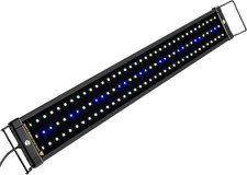Classicled Aquarium Light, Fish Tank Light with Extendable Brackets, White and B