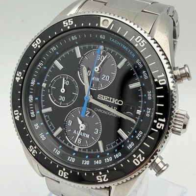 Seiko Prospex Speedmaster V172-0AD0 Solar Chronograph Black Dial JDM Wa Bracelet