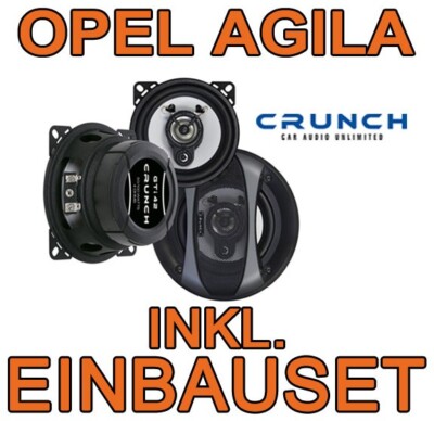 Lautsprecher Einbauset Amaturenbrett Crunch GTI Boxen für OPEL AGILA 2000-2007