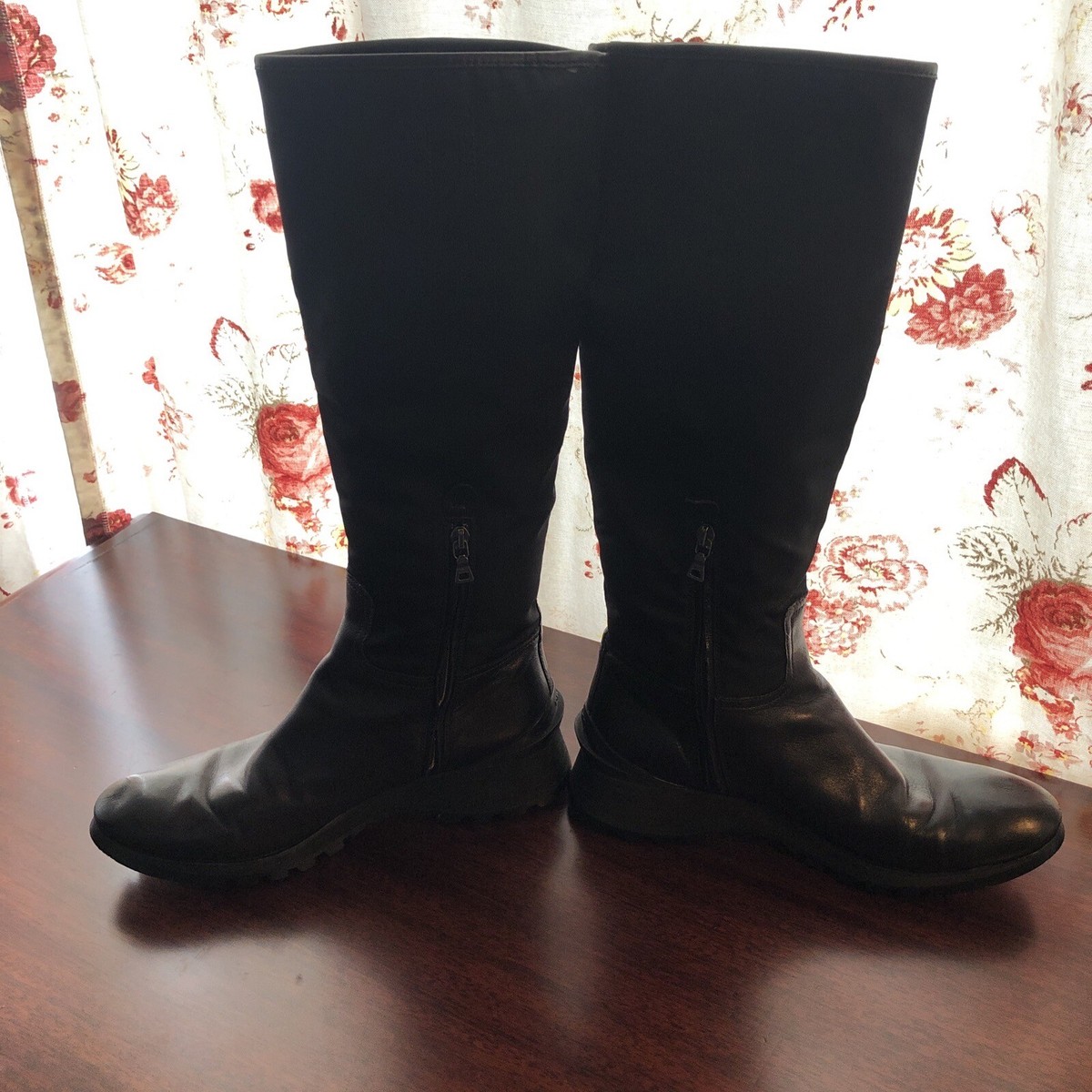PRADA boots knee high 39 US 8.5/9 black leather nylon | eBay PRADA boots knee high 39 US 8.5/9 black leather nylon | eBay