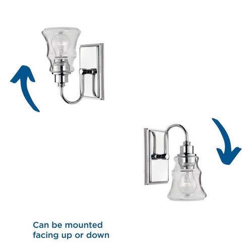 Progress Lighting Litchfield Collection Polished Chrome Clear Glass Vanity Light - Picture 5 of 7