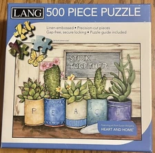 Lang 500 Pc Jigsaw Puzzle Stick Together Planters Cactus Susan Wingatew/Poster