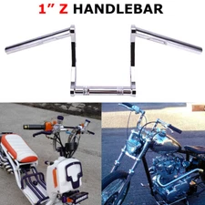 1" Chrome Handlebars Motorcycle Drag Z Bar 8" Rise Ape Hangers For Harley Honda