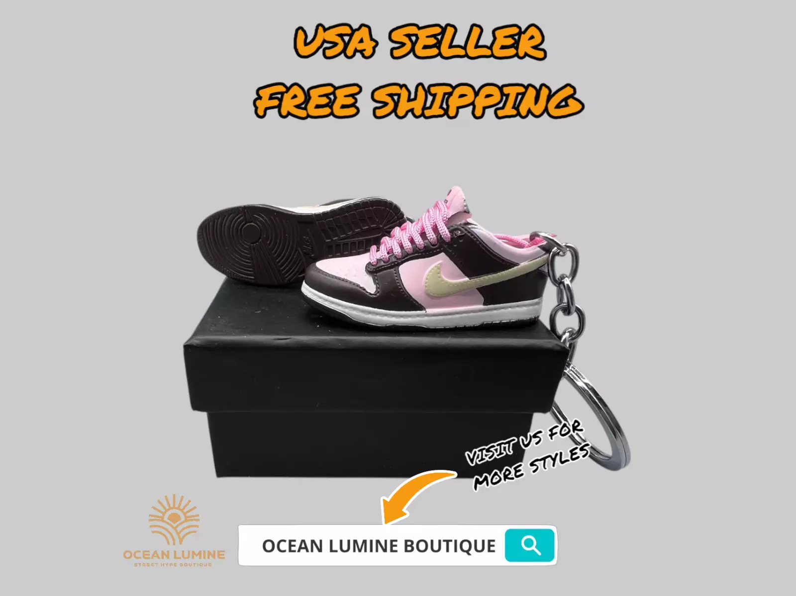 SB Dunk Low Mini Porte clés Baskets 3D, Baskets Basketball Boîte de Collection Options
