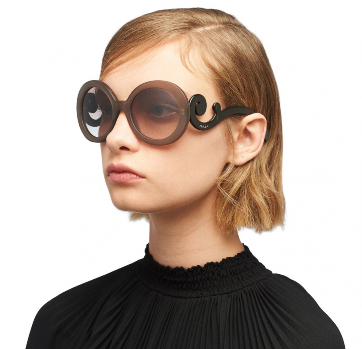 New PRADA SPR27N UBV-4P0 55mm Brown Cocoa Black Baroque