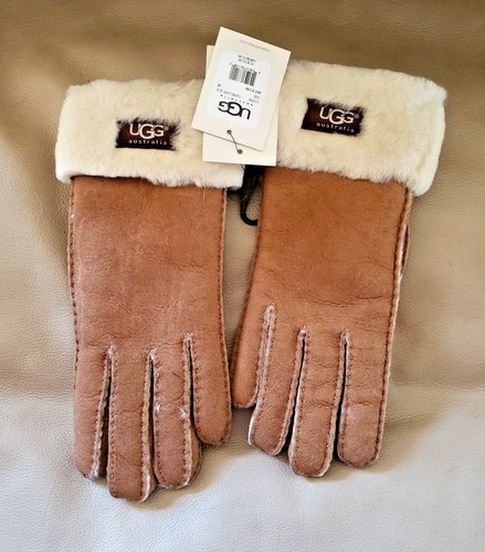 Brazalete de Cuero de Piel de Oveja recortado Ugg Vuelta Guantes Para Mujer  Mediano Nuevo $155 Nuevo Con Etiquetas De Regalo | eBay